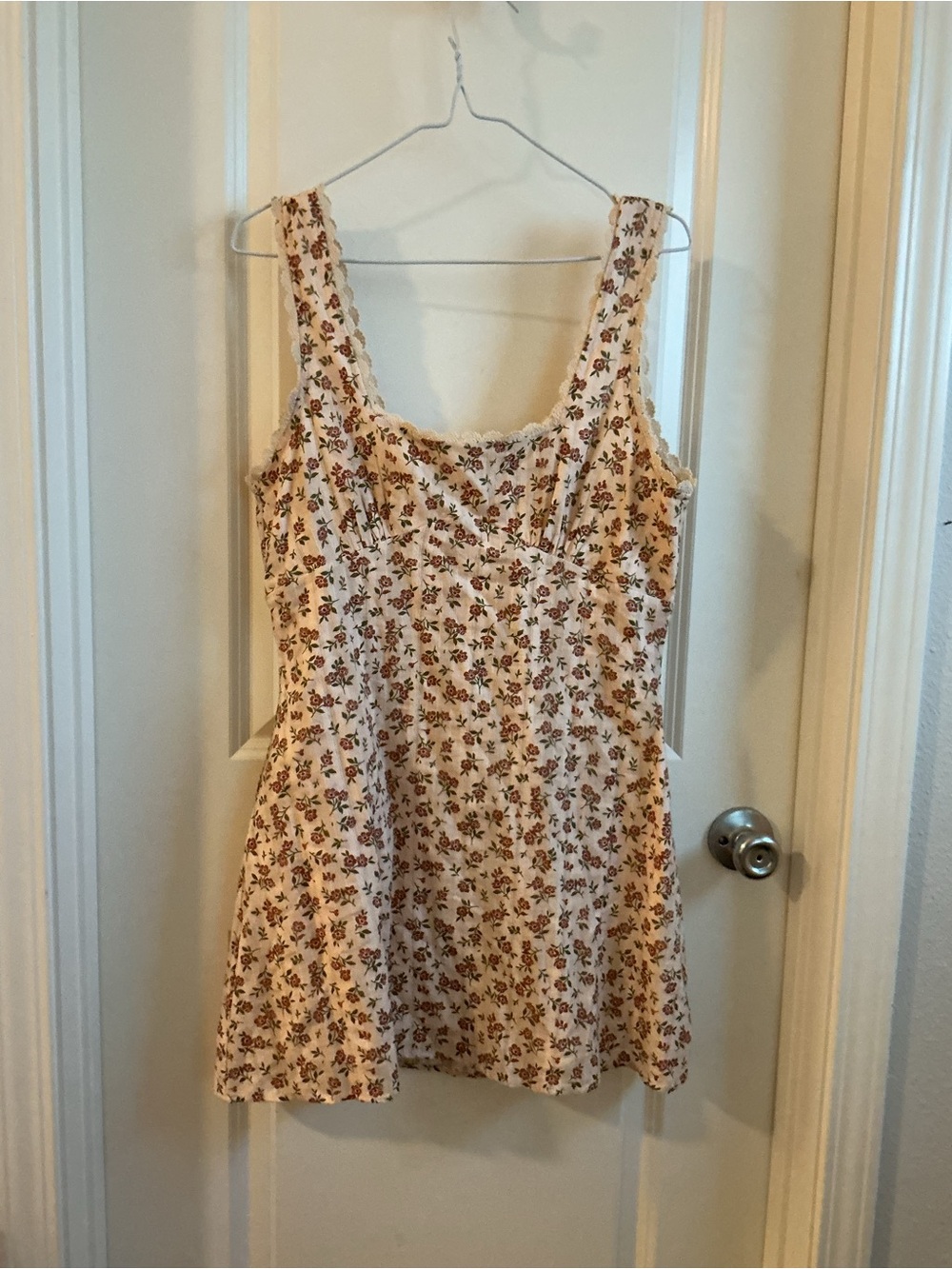 Princess Polly Cream Lace-Trim Dress Top
